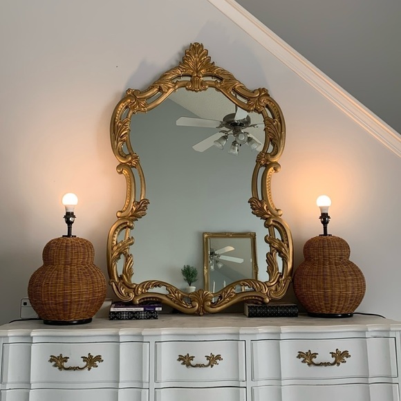 Wicker/Rattan Table Lamp (Set of 2) traditional coastal bohemian contemporary - Picture 1 of 12